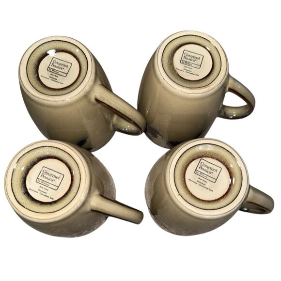 New Mikasa Desert Bloom Coffee Tea Mug Cup Gourmet Basics Floral Brown Lot of 4 - Picture 4 of 7